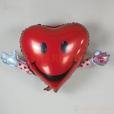 Шар (41''/104 см) Фигура, Любовь и объятия, Красный